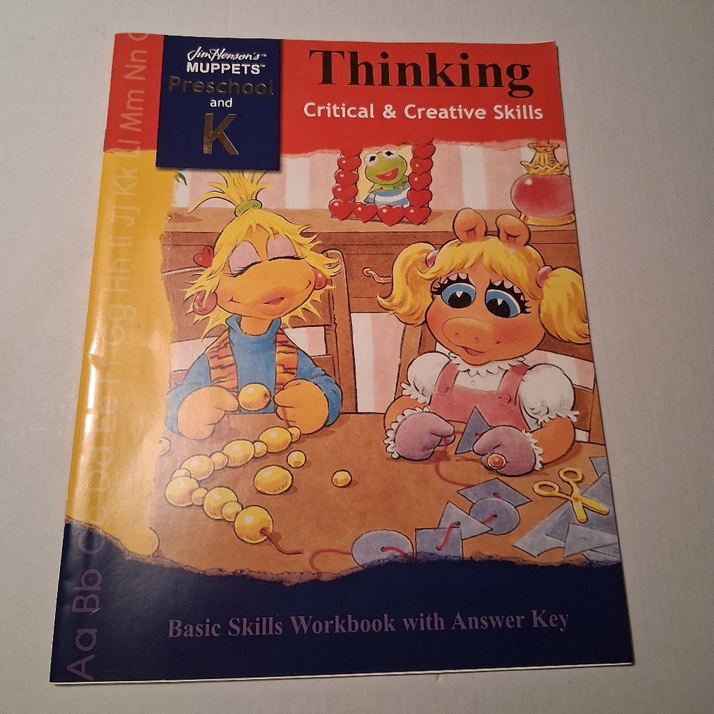 Vintage Jim Henson's Preschool and K Thinking Critical &Creative Skills Workbook